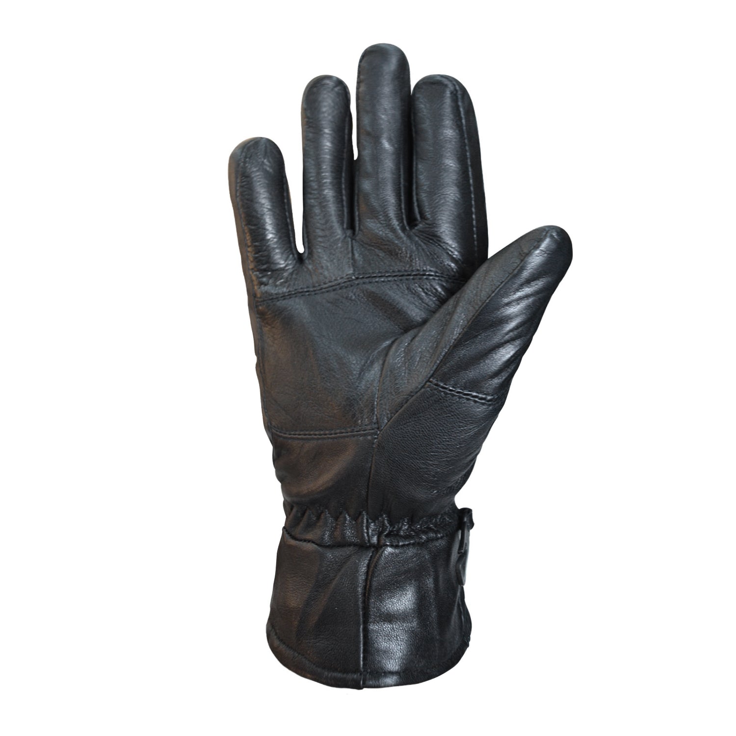 Black Leather Winter Gloves