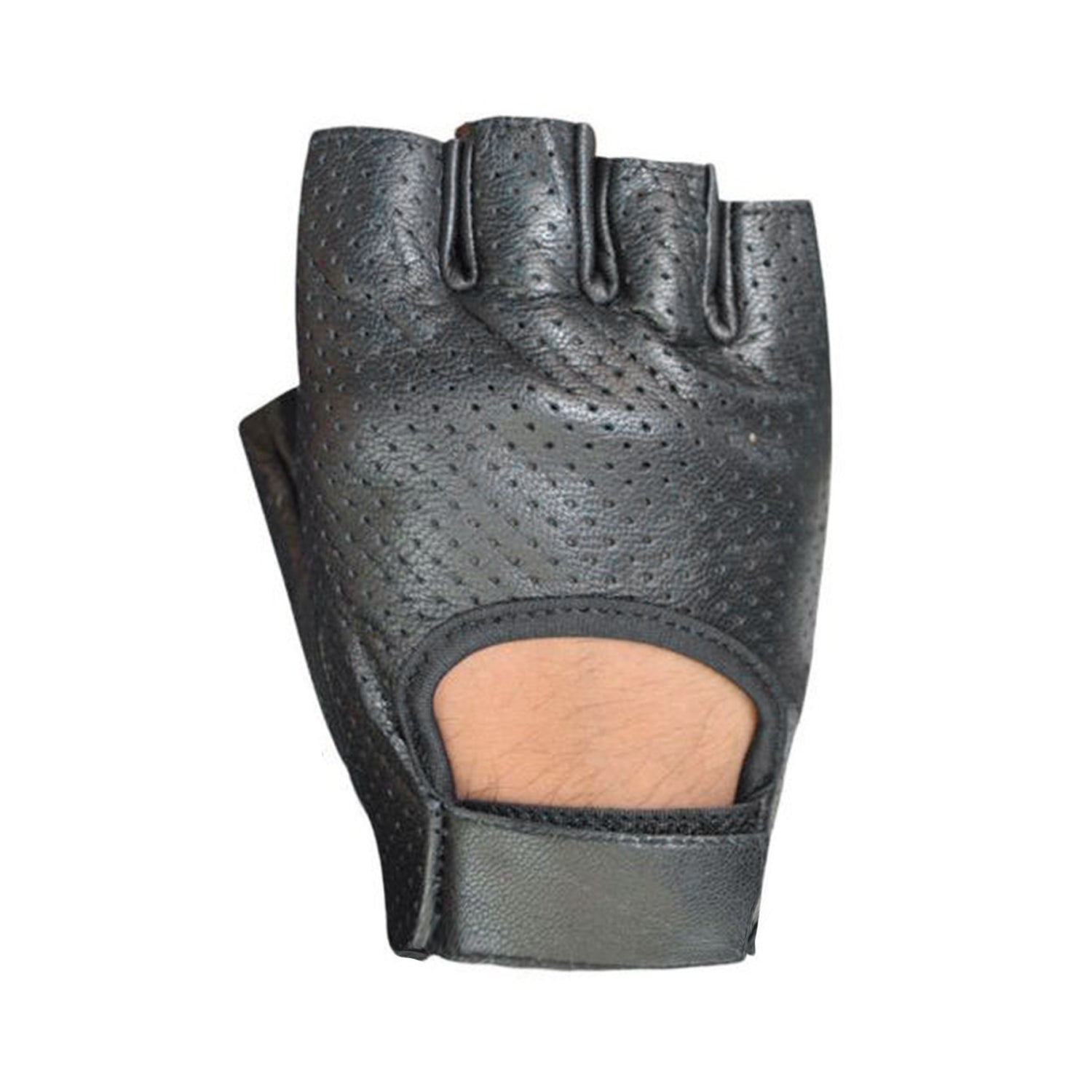 Fingerless Leather Motorcycle Gloves