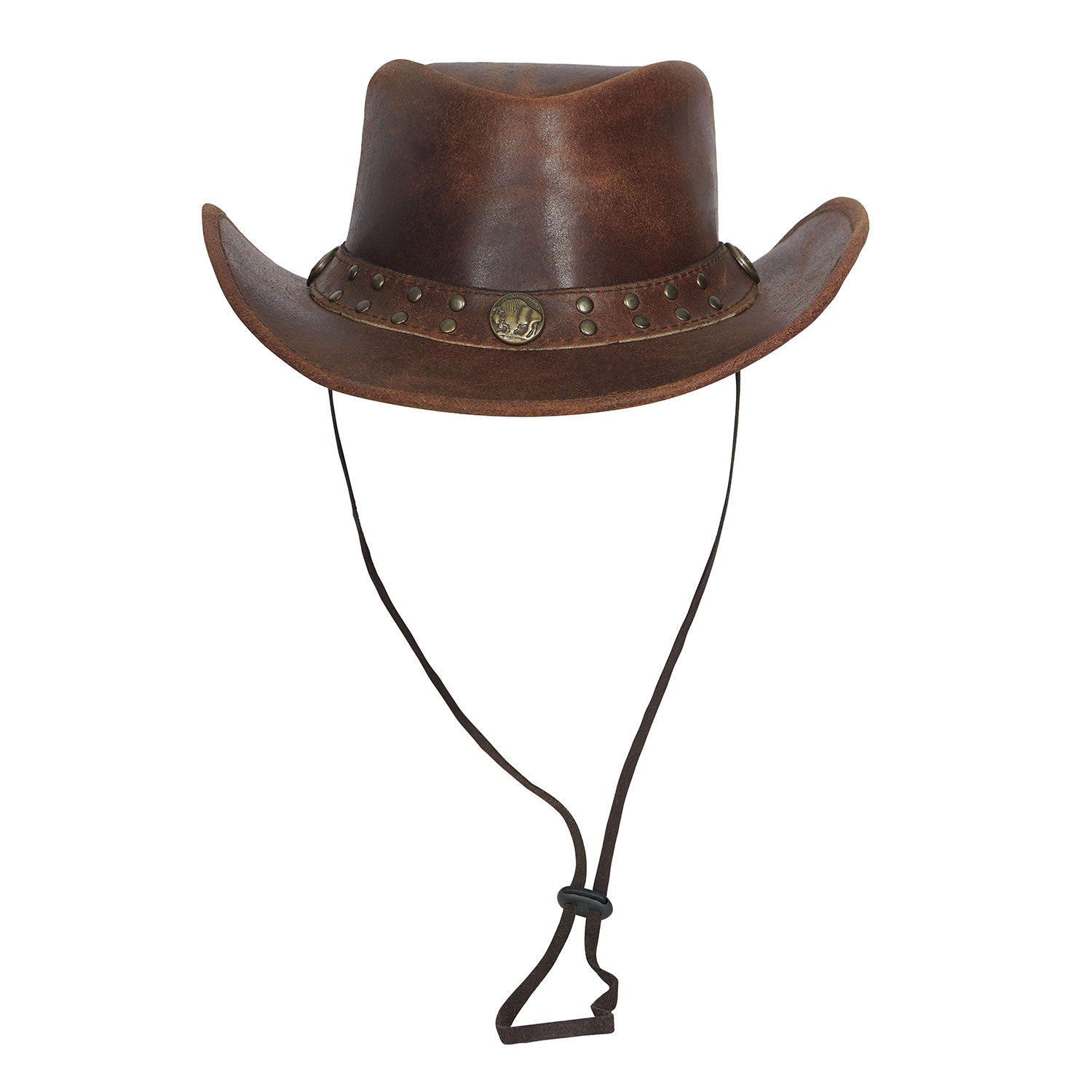 Unisex Vintage Distressed Leather Cowboy Aussie Outback Hat