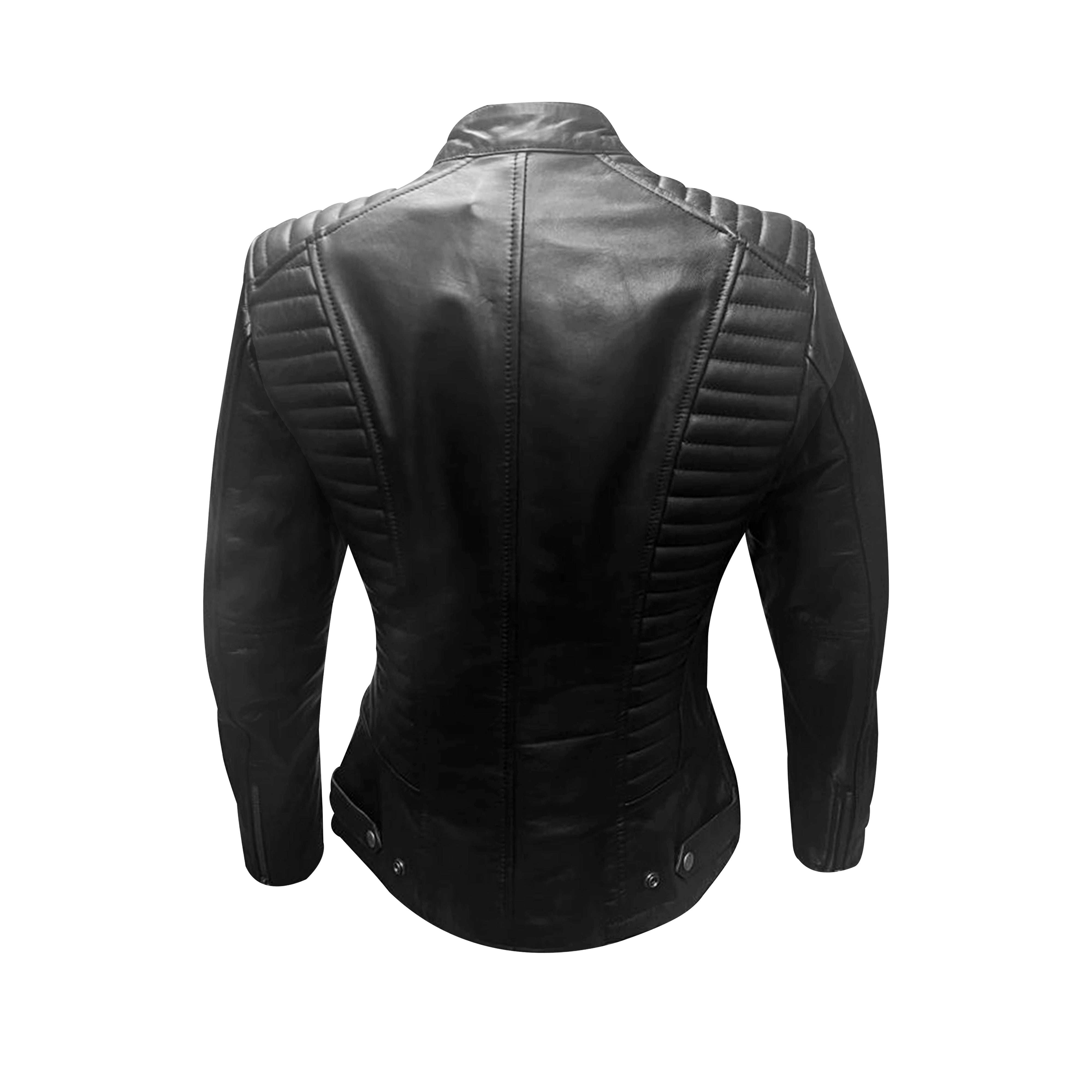 Black Leather Women’s Biker-Style Jacket