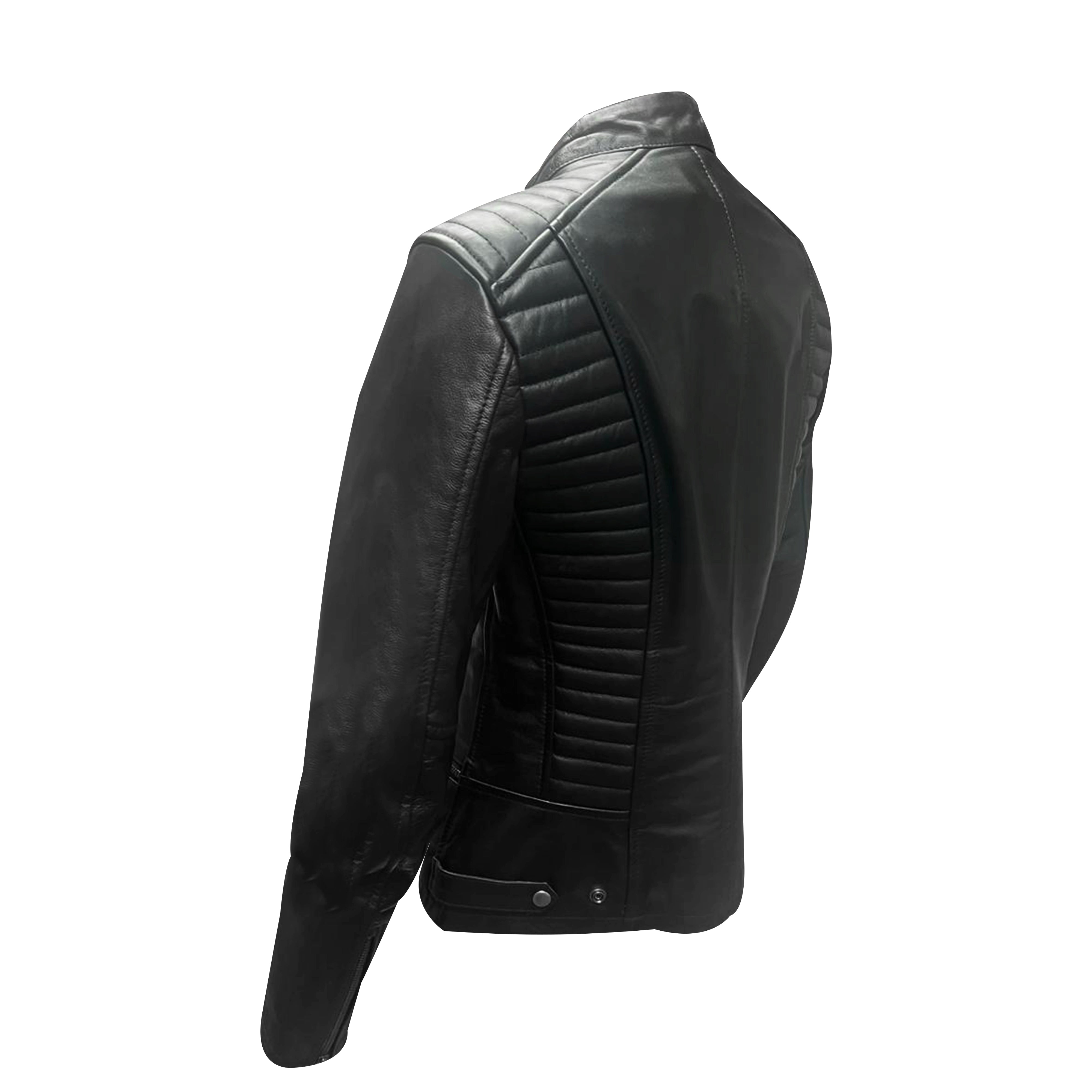 Black Leather Women’s Biker-Style Jacket