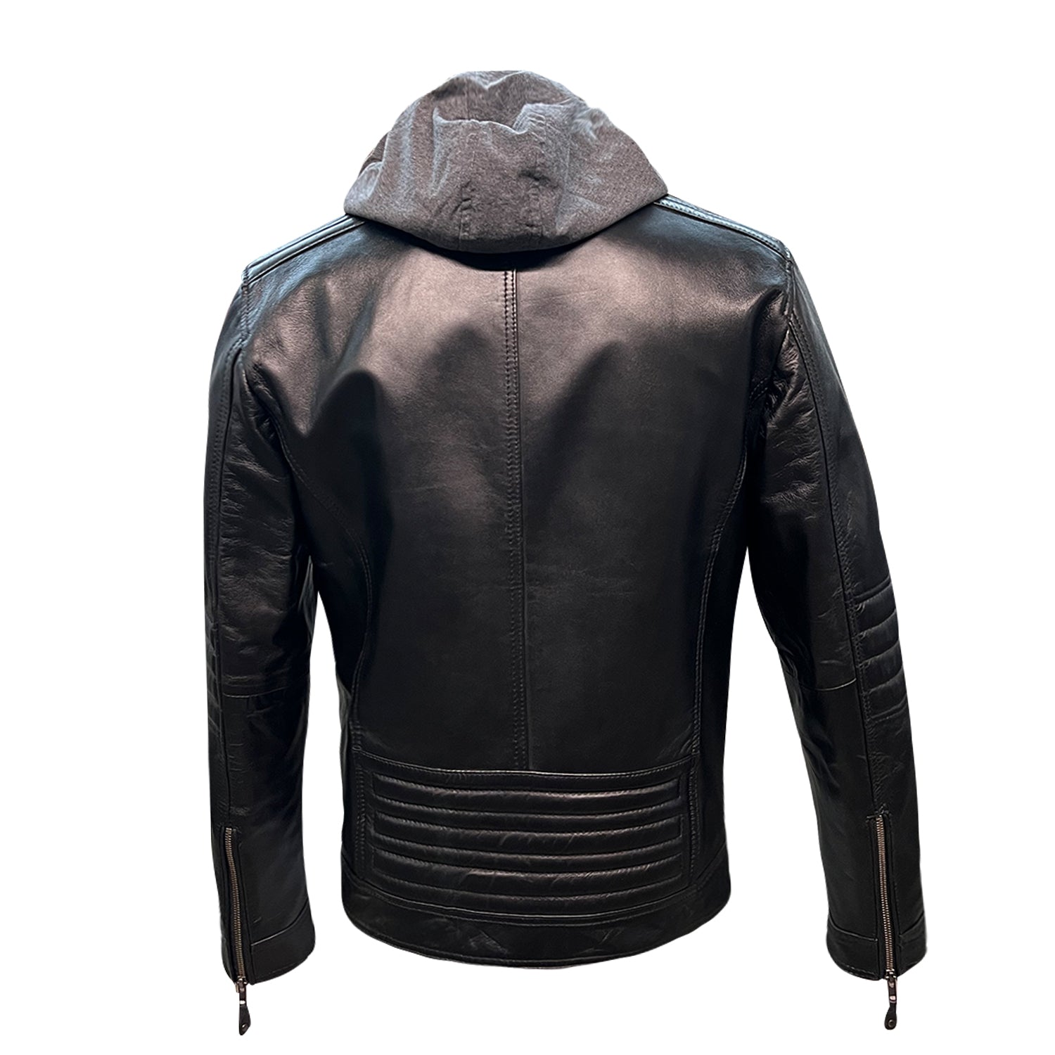 Black Hooded Jacket Leather