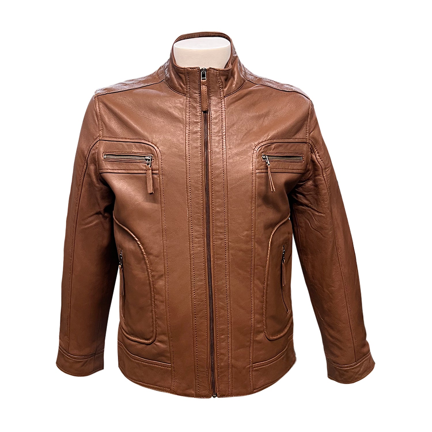Men's Brown Genuine Leather Jacket