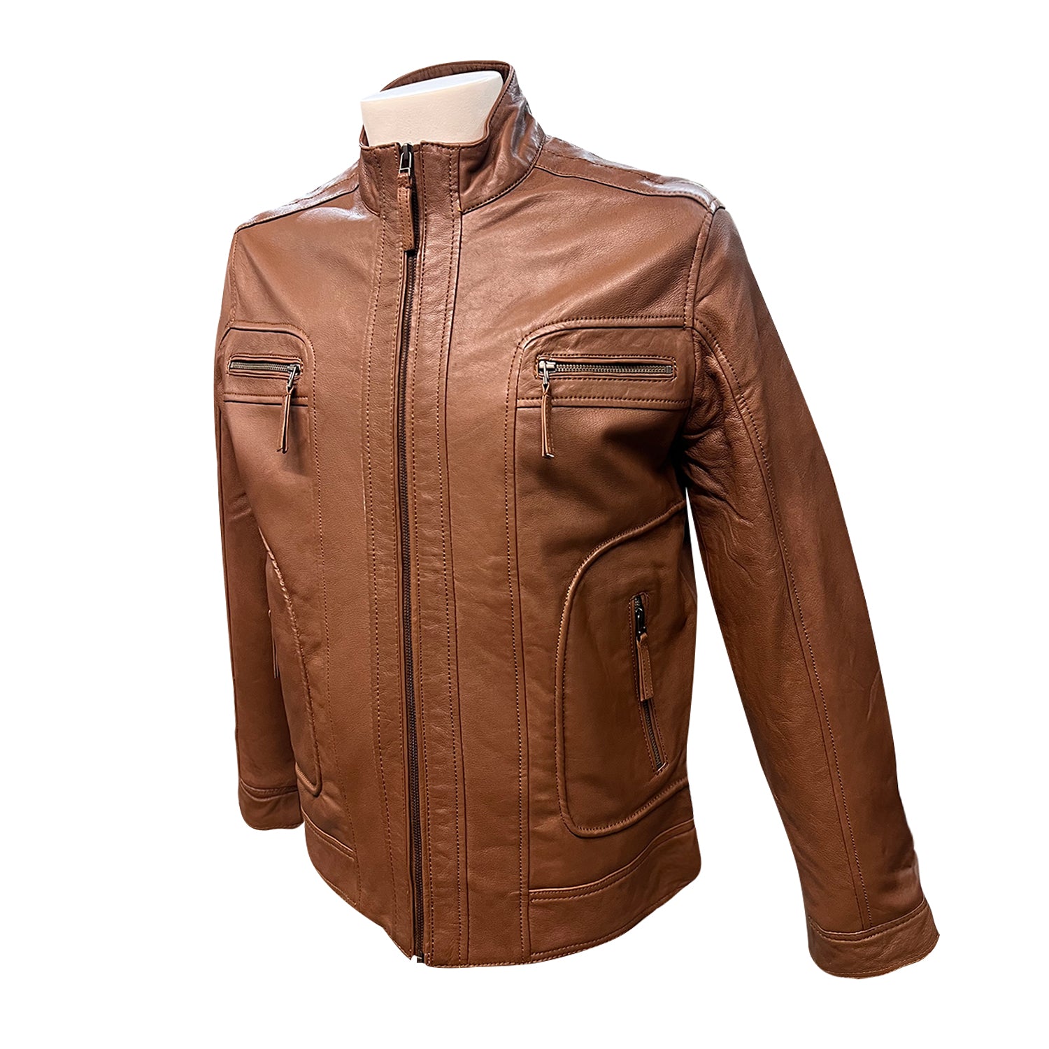 Men's Brown Genuine Leather Jacket