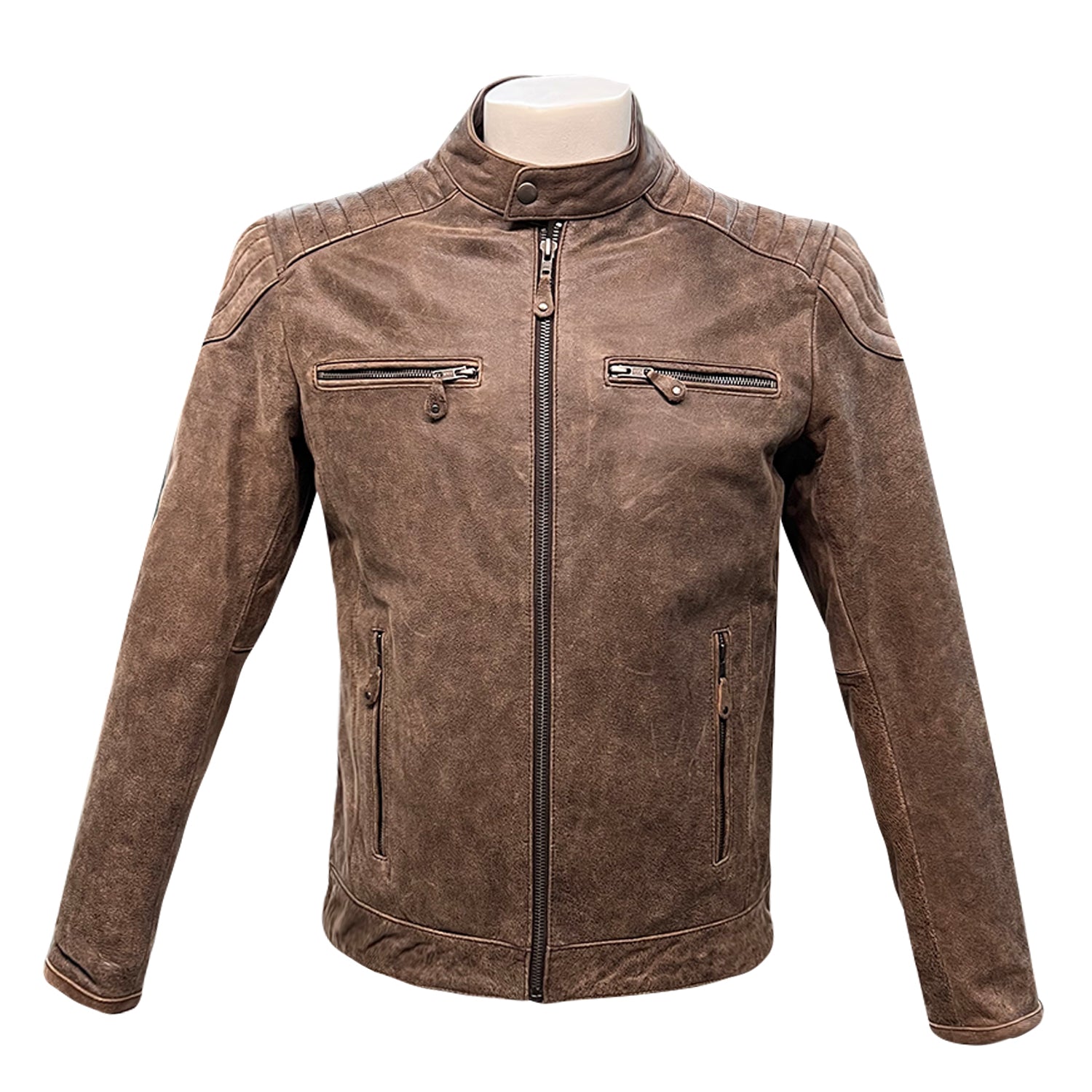 Men's Distressed Brown Suede Jacket