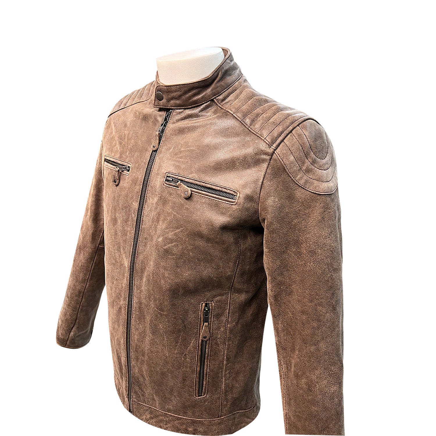 Men's Distressed Brown Suede Jacket