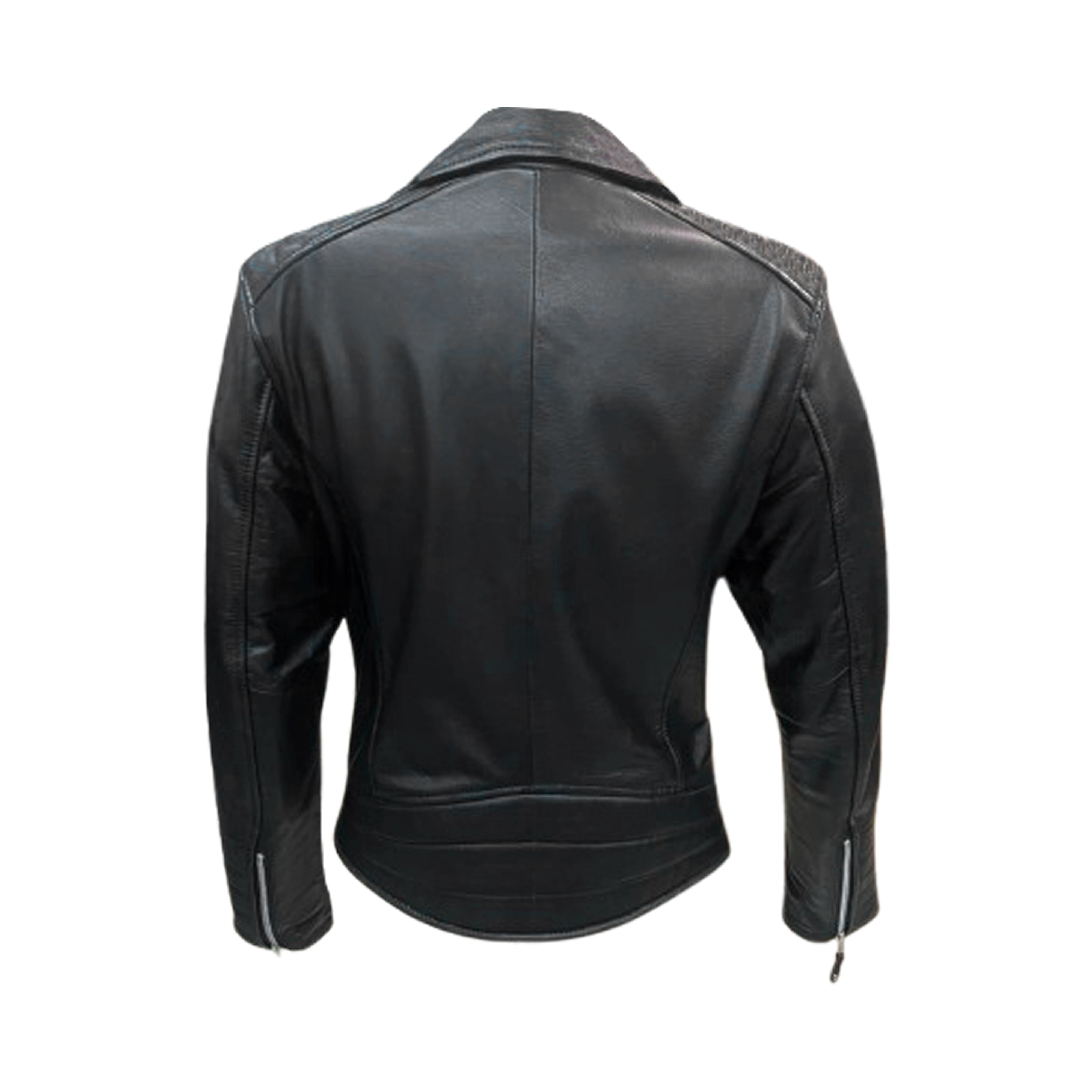 Women's Black Leather Moto Biker Jacket